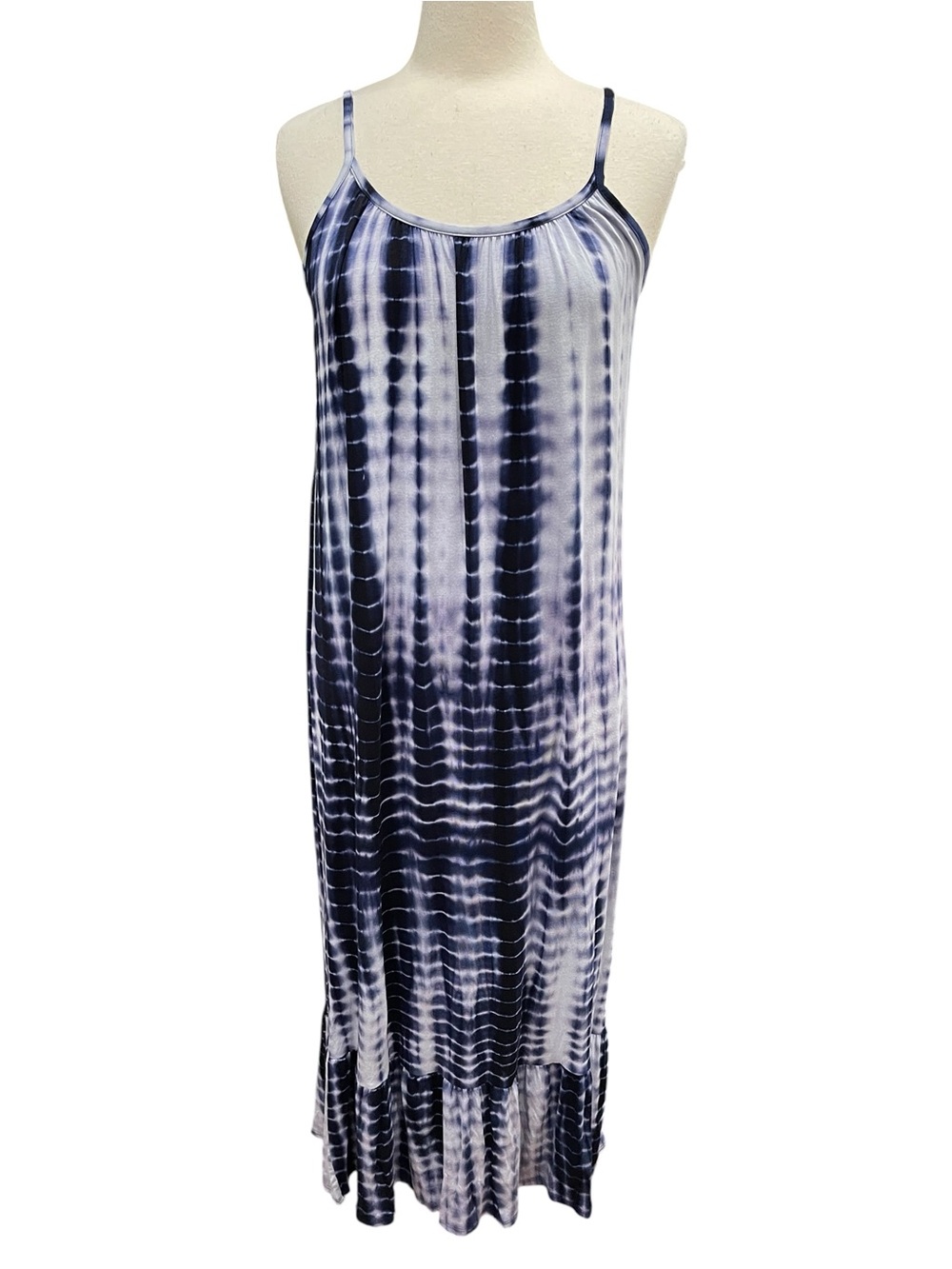 New Stitch Fix Brian & Em Tie Dye Strappy Maxi Dress SZ S Blue